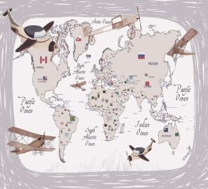 Vintage Flight Map