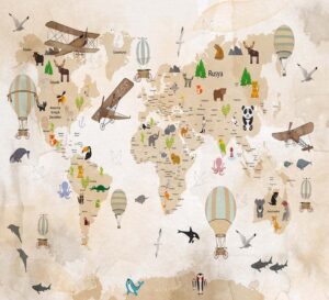 Vintage World Travel Map