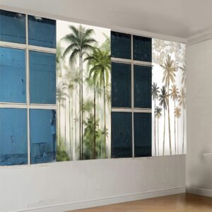 Mixed Panel Wall with Palm Trees