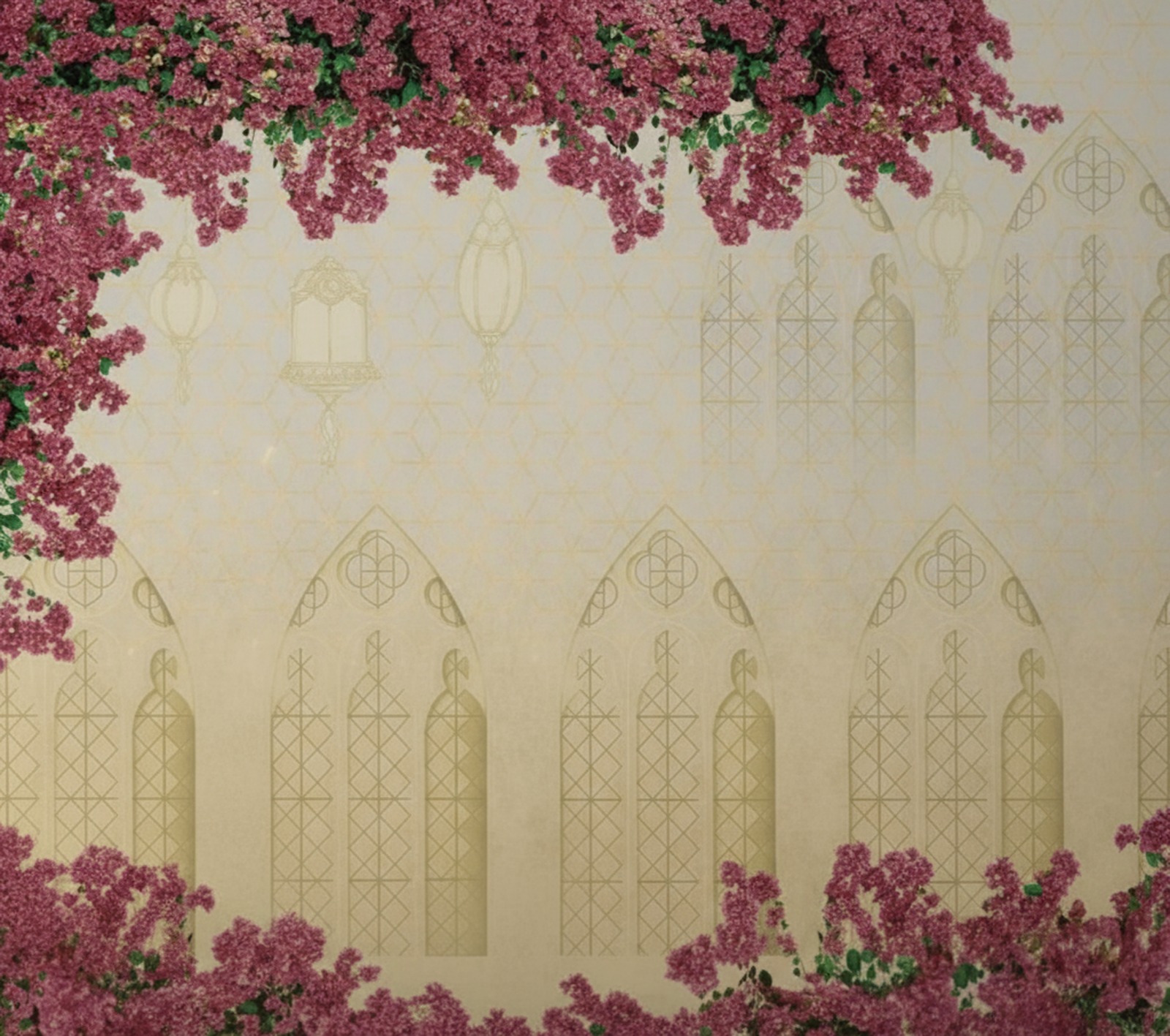 Gothic Windows with Floral Frame