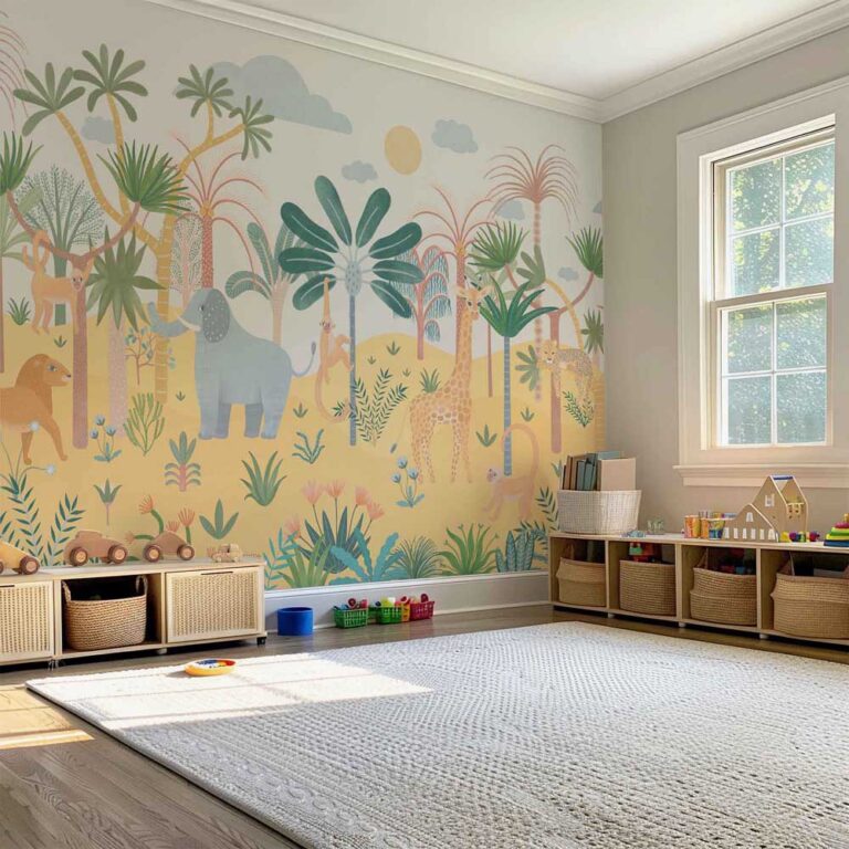 whimsical jungle scene