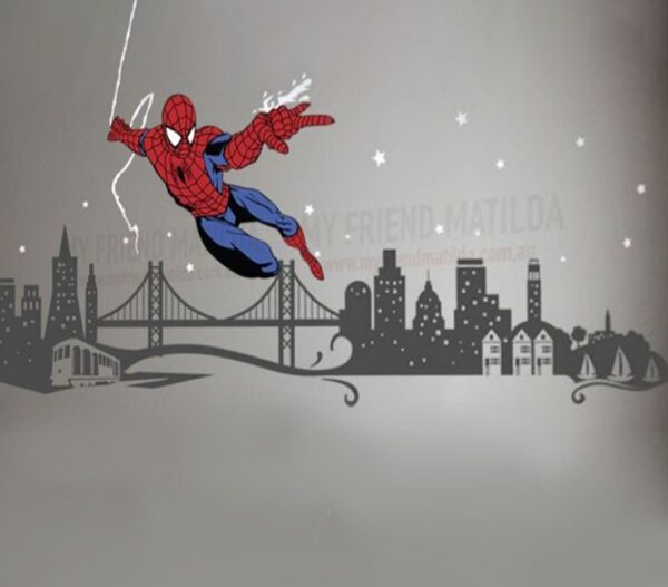 Classic Spiderman City Skyline Wallpaper Mural - Superhero Wall Art - Image 2