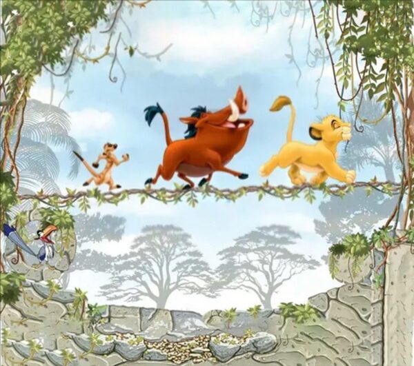 Disney Lion King Cartoon Wallpaper Mural - Simba, Timon & Pumbaa - Image 2
