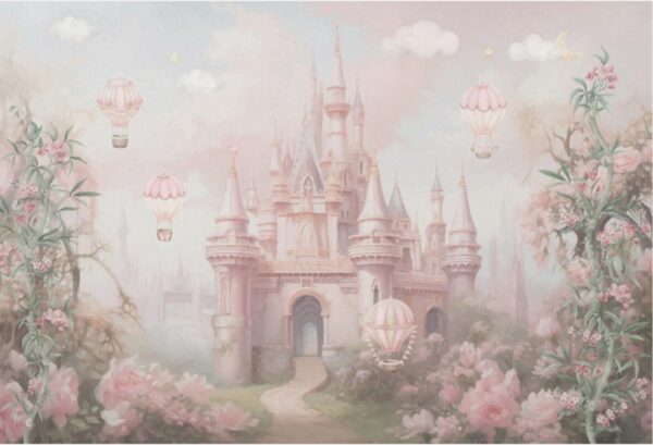 Fairy Tale Pink Princess Castle Wall Mural - Image 2