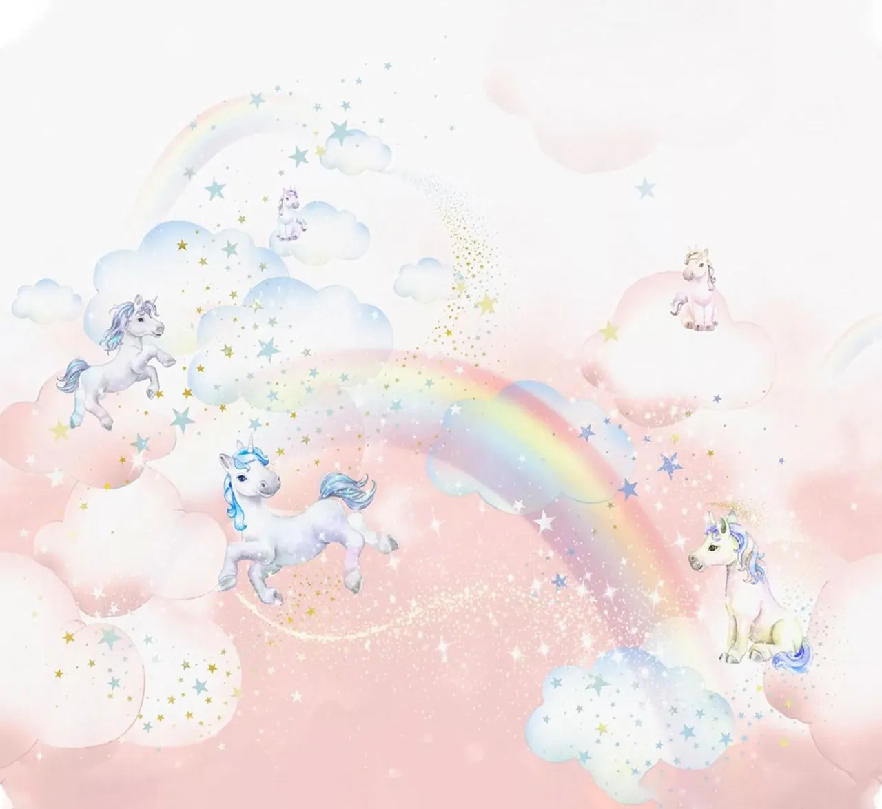 Enchanting Unicorn Rainbow Wallpaper Mural for Kids' Room in Dubai - Image 2