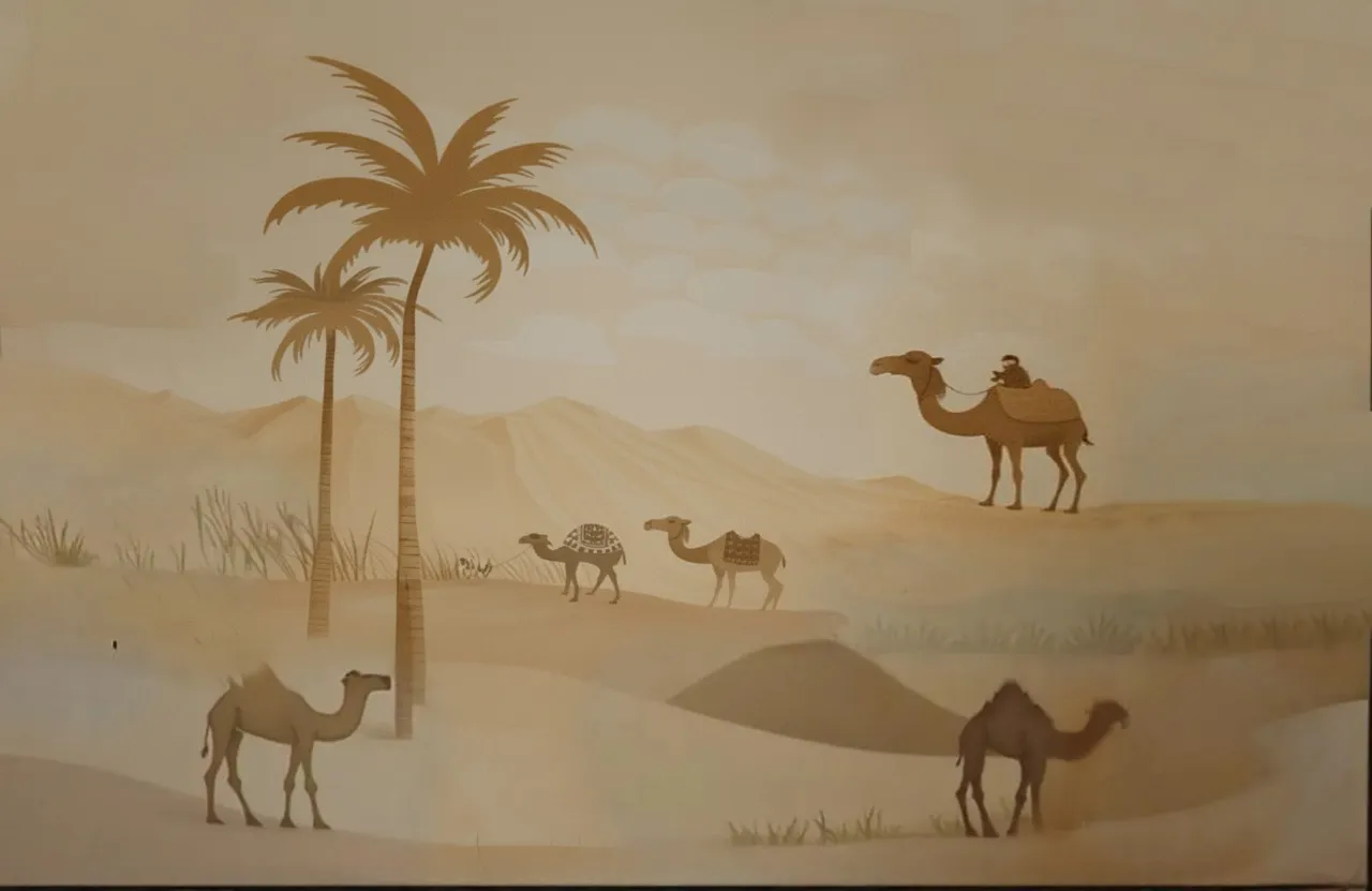Unique Desert Oasis Camel Wallpaper Mural for Playrooms & Themed Decor - Wallchic Dubai - Image 2