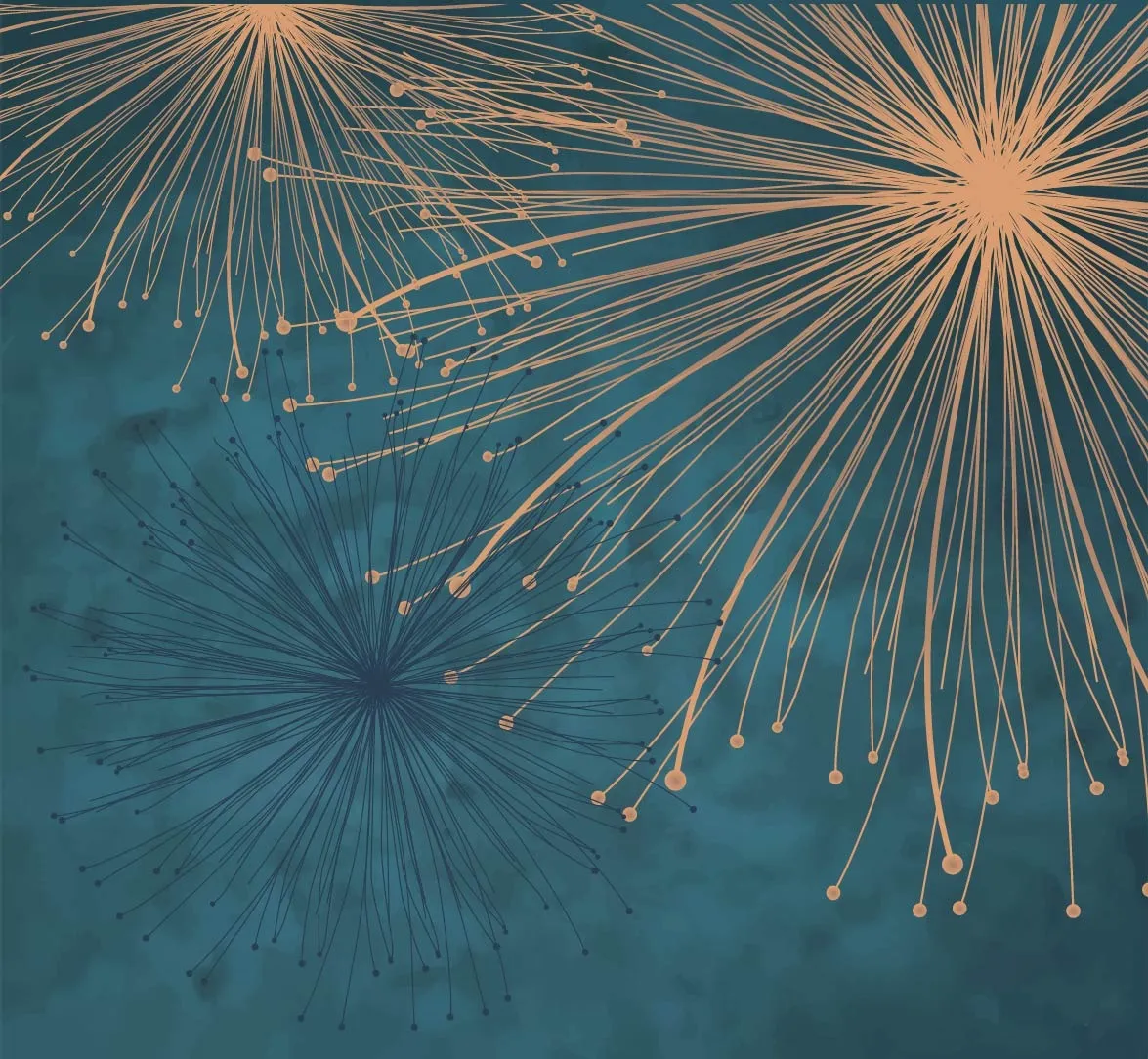 Modern Teal & Gold Abstract Dandelion Burst Wallpaper Mural by Wallchic Dubai - Image 2